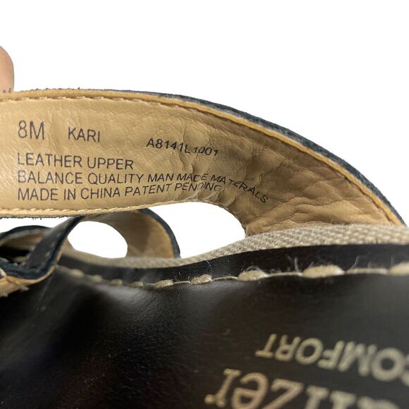 Naturalizer N5 Comfort Wedge Sandal Kari Leather Black Women's 8 M - Picture 14 of 15